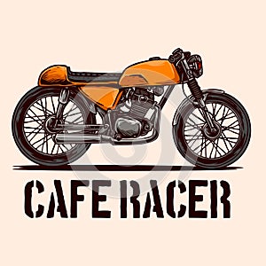 Vector of vintage cafe racer motorcycle design