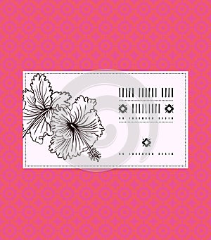 Vector vintage card with hibiscus flower