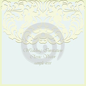 Vector Vintage Card ornamental lace with floral elements