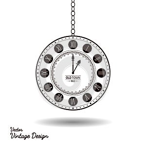 Vector vintage clock dial