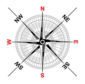 Vector Vintage compass rose silhouette