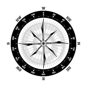 Vector Vintage compass rose silhouette