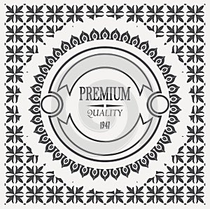 Vector vintage cool premium label with seamless pattern for your design