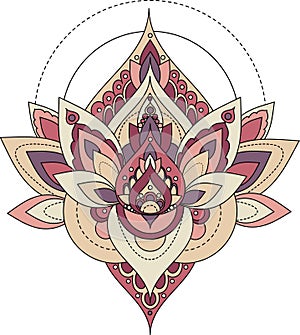 Vector vintage decorative lotus illustration