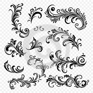 Vector Vintage Decorative Swirls, Scrolls, Floral Calligraphic Design Elements, Frames , Flourishes, Borders, Dividers