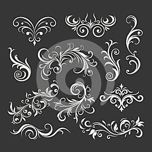 Vector Vintage Decorative Swirls, Scrolls, Floral Calligraphic Design Elements, Frames , Flourishes, Borders, Dividers