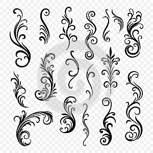 Vector Vintage Decorative Swirls, Scrolls, Floral Calligraphic Design Elements, Frames , Flourishes, Borders, Dividers