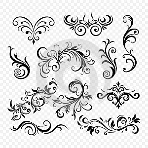 Vector Vintage Decorative Swirls, Scrolls, Floral Calligraphic Design Elements, Frames , Flourishes, Borders, Dividers