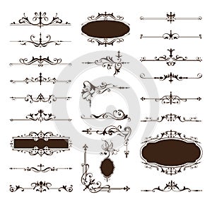 Vector vintage design elements borders frames ornaments corners