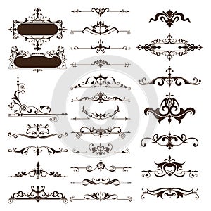 Vector vintage design elements set of ornaments