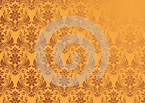 Vector Vintage Floral Background In Gold