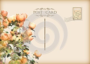 Vector Vintage Floral Postcard