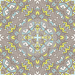 Vector vintage floral seamless pattern tile geometric design