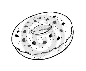 Vector vintage illustration of Donut