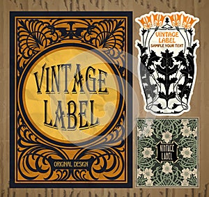 Vintage items: label Art Nouveau photo