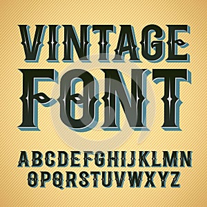 Vector vintage label font.