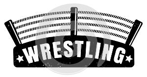 Vector vintage logo for a wrestling with ring