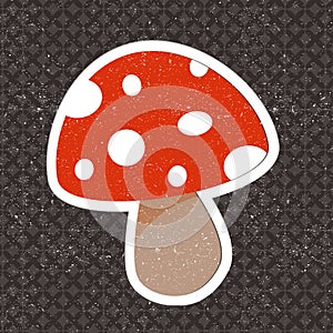 Vector vintage mushroom sticker