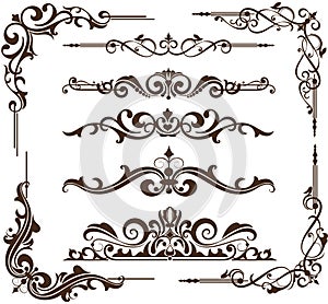 Vector vintage Ornamental frames and corners