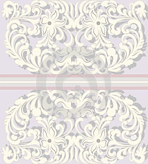 Vector Vintage ornamental lace with floral Invitation