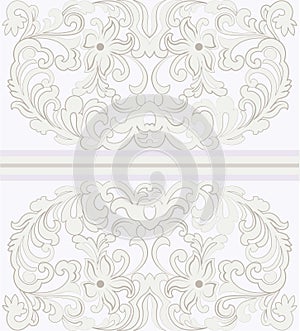 Vector Vintage ornamental lace with floral Invitation card