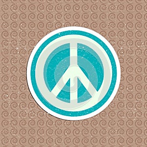 Vector vintage peace sticker