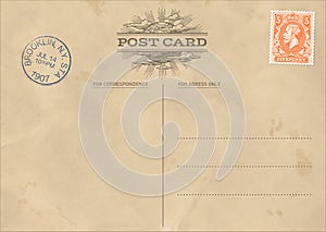 Vector Vintage Postcard Template