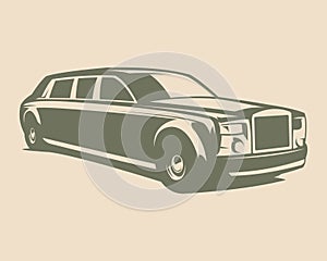 vector vintage Rolls-Royce Ghost. presented your background appears from the side.