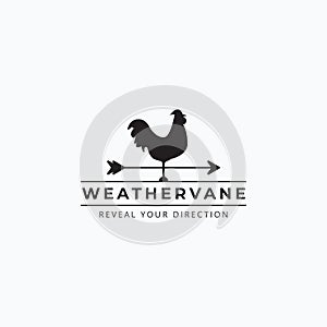 Vector of vintage rooster weathervane logo illustration design