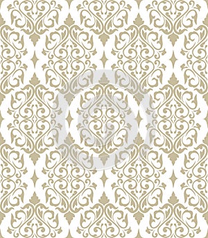 Vector vintage seamless floral damask pattern for wedding invitation or vintage abstract background.