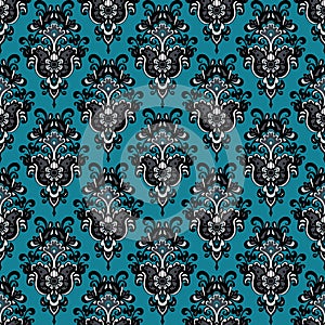 Vector vintage seamless flower damask background