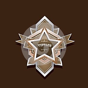 Vector vintage star label retro style