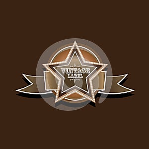 Vector vintage star label retro style