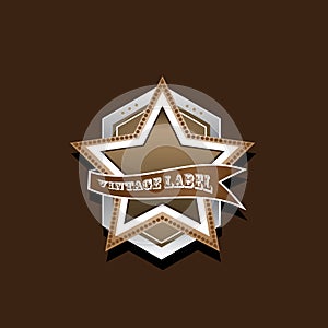 Vector vintage star label retro style