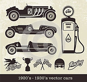 Vector vintage style cars