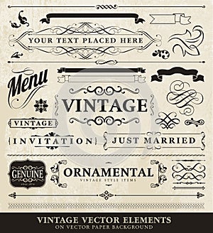 Vector vintage style elements