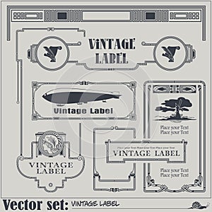 Vector vintage style labels and tags on different versions