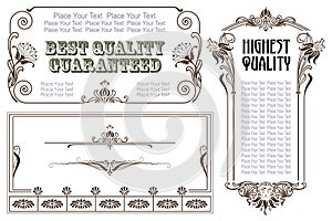 Vector vintage style labels and tags on different versions