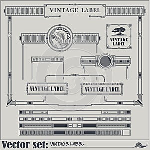 Vector vintage style labels and tags on different versions