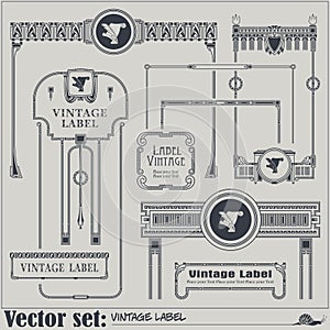 Vector vintage style labels and tags on different versions