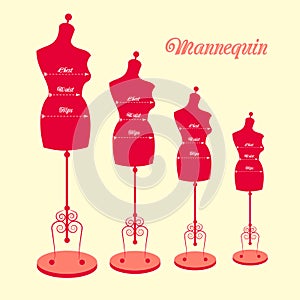 Vector vintage tailor's mannequin