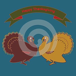Vector vintage thanksgiving greeting card