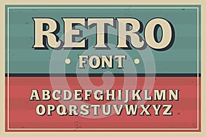 Vector vintage typeface. Retro font