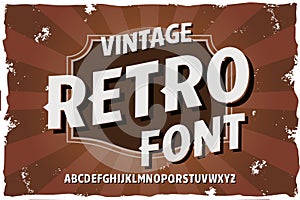 Vector vintage typeface. Retro font