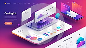 Vector Virtuoso: UI UX Landing Page Excellence. AI generate