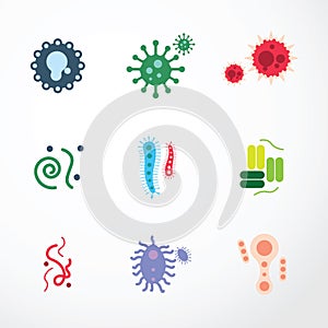 Vector virus colour design icons. photo