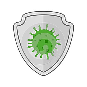 Vector virus protection shield symbol icon