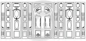 Vector wainscoting Decorative Damask Ornamented frames for walls or backgrounds