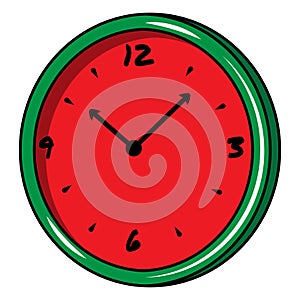 vector wall clock with watermelon theme