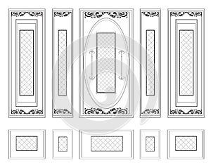 Vector Wall Frames wainscoting Decorative Damask Ornamented